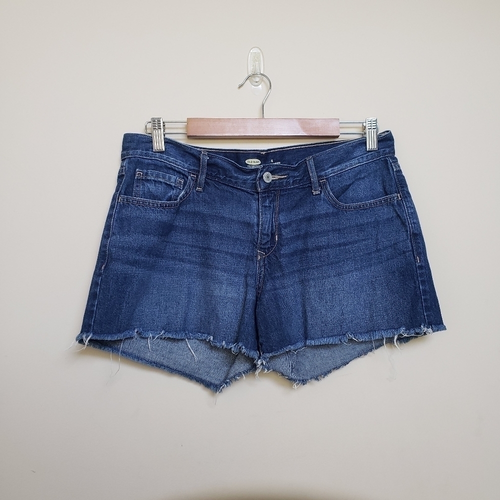 OLD NAVY Dark Denim Raw Hem Shorts